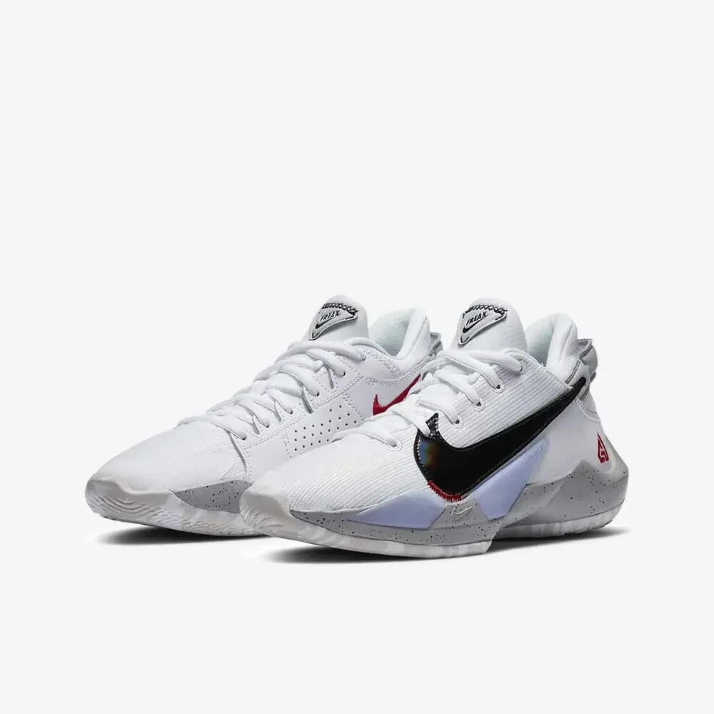 NIKE KID'S ZOOM FREAK 2 GS SHOES, WHITE/BLACK/GYM RED/CEMENT GREY, 3.5 BIG KID
